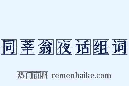 同莘翁夜话组词是什么意思的图片